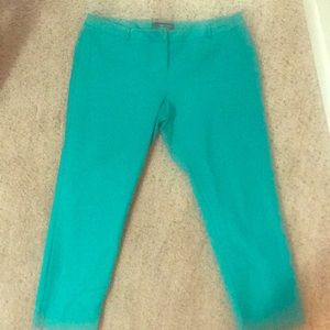 Light teal ankle trousers